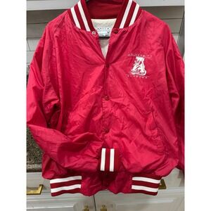 Crimson Bomber Jacket with White Stripes vintage University of Alabama